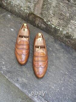 Poulsen Skone Loafers Shoes Vintage Brown Tan Leather Uk9.5 Mens Excellent Cond