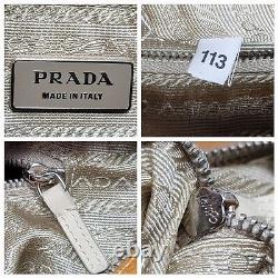 Prada Tan Leather Medium Tote Bowler Hand Bag Authentic Vintage Made in Italy