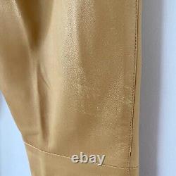 Prada Vintage Tan Leather Straight Pants EU40