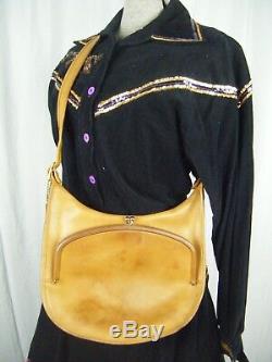 RARE COACH Vtg 60s British Tan Bonnie Cashin Leather Kiss Lock Shoulder Bag