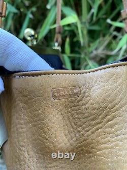 RARE Genuine vintage Bonnie Cashin tan leather double kiss lock swing bag