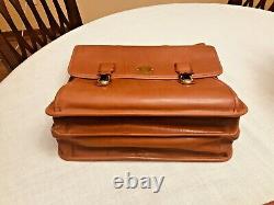 Ralph Lauren CHAPS Vintage Tan Thick Leather Briefcase / Lawyer / Doctor Bag