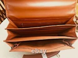 Ralph Lauren CHAPS Vintage Tan Thick Leather Briefcase / Lawyer / Doctor Bag
