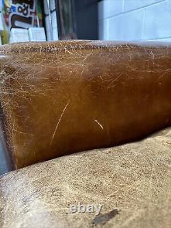 Ralph Lauren Graham Club Arm Chair Distressed Tan Leather Vintage FREE SHIPPING