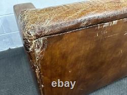 Ralph Lauren Graham Club Arm Chair Distressed Tan Leather Vintage FREE SHIPPING