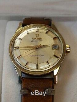 Rare 1966 Omega Constellation Champagne Dial Pie Pan 18k Gold Capped Cal561