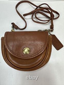 Rare Vintage COACH British Tan Leather Mini Crossbody Belt Bag 0818-332