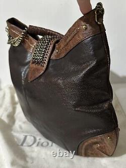 Rare Vintage DIOR Limited Edition Galliano Distressed Leather Chainmail Tote Bag