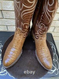 Rare! Vintage Dan Post Tan Hornback Lizard Cowboy Boots 9.5 D USA Made