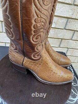 Rare! Vintage Dan Post Tan Hornback Lizard Cowboy Boots 9.5 D USA Made