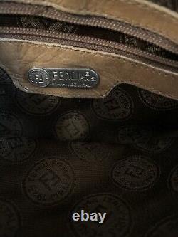 Rare Vintage Fendi Tan Woven Leather Crossbody Bag
