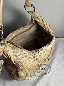 Rare Vintage Prada Crocodile Women's Bag Light Tan/Cream Very Good Condition