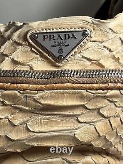 Rare Vintage Prada Crocodile Women's Bag Light Tan/Cream Very Good Condition