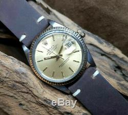 Rare Vintage Rolex Oyster Perpetual Datejust 3035 Champange Dial Man's Watch