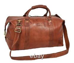 Real Leather Holdall Vintage Tan Luxury Travel Duffle Bag Gym Weekend Cabin Bag