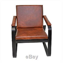 Retro Vintage Distressed Leather Tan Armchair Sofa Accent Chair Seat Bench 3 1 1