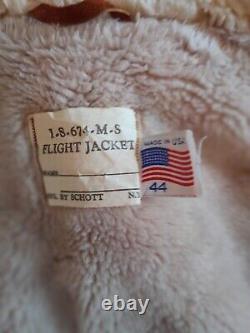 SCHOTT IS- 674 -MS Leather Flight Jacket vintage light Tan/ brown