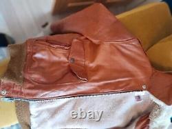 SCHOTT IS- 674 -MS Leather Flight Jacket vintage light Tan/ brown