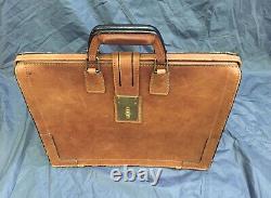 Schlesinger Vintage British Tan Belting Leather Lawyer Doctor Briefcase