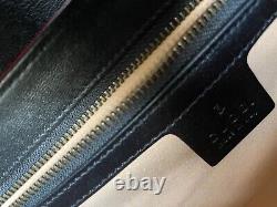 Small Genuine Leather Calfskin Matelasse Stripe Vintage Effect Bag Black Tan GG
