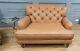 Sofa.com Snowdrop Button Back Loveseat in Tan Vintage Leather RRP £1935