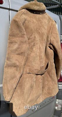 Suede & Leather Craft Limited Vintage Tan Leather sheepskin? Jacket Size 36