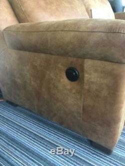 TENERY Italian Leather 3+2 Vintage Tan Leather Sofa Electric Recliner RRP£4000