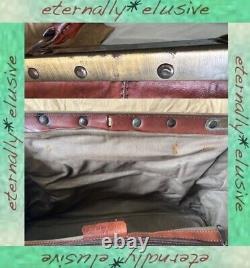 THE FARGO Vintage Tan Brown Leather Gladstone Framed Hinge Doctors Bag + Satchel