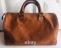 TIMBERLAND Handbag Tan/Brown Leather MEDIUM zip top vintage RRP £290