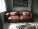 Tan Leather Brown buffalo leather sofa extra large, pair available