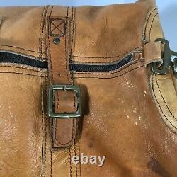 Tan Leather Duffle Weekend Carry On Travel Tumi Style Bag Colombia Vintage 70s