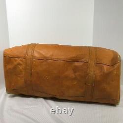 Tan Leather Duffle Weekend Carry On Travel Tumi Style Bag Colombia Vintage 70s