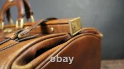 Tan Leather Executives Vintage Gladstone Travel Bag by DUNHILL