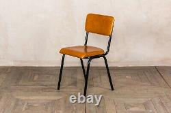 Tan Leather Upholstered Dining Chairs Colourful Cafe Restaurant Kitchen