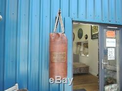 Tan Leather Vintage Style New York City Boxing Club 1982 Punchbag