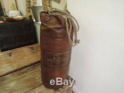 Tan Leather Vintage Style New York City Boxing Club 1982 Punchbag