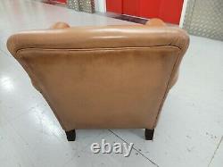 Tetrad Tan/brown Leather Club Chair Vintage Style Armchair 2/2