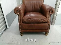 Tetrad'keats' Brown/tan Leather Tub Chair Distressed, Vintage, Club
