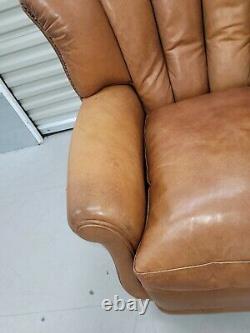 Tetrad'sheridan' Tan/brown Leather Club Chair Vintage Style Armchair Ella