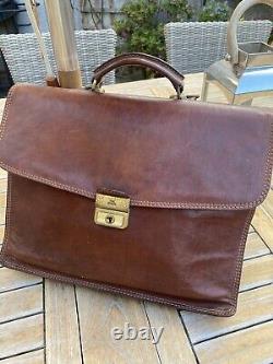 The Bridge vintage tan brown leather briefcase document/sheet music case