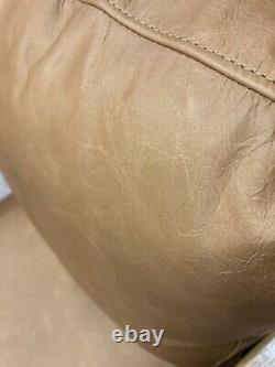 The Uxbridge Retro Vintage Tan Leather & Hardwood Armchair RRP £899