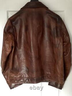 Timberland Genuine Leather Biker Vintage Jacket Brown (Dark Tan)