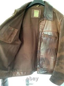 Timberland Genuine Leather Biker Vintage Jacket Brown (Dark Tan)