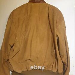 Timberland Weathergear Cowhide Leather jacket Mens M tan Vintage 1990's