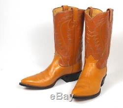 Tony Lama Classic Cowboy Boots Men's Sz 10D Tan Brown Vintage 1960's
