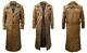 Trench Coat Men's Genuine Leather Long Jacket Vintage Distressed Tan Color Coat