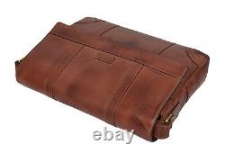 Two Tone Real Leather Designer Cross body Bag Vintage Tan Shoulder Satchel