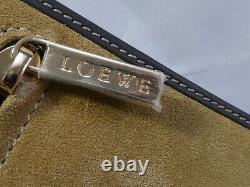 VINTAGE Authentic LOEWE Brown Leather Tan Suede Zipped Cross Body Bag VGC