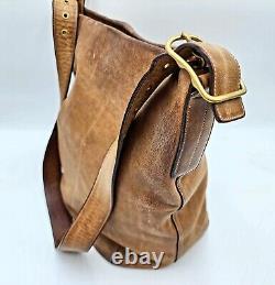 VINTAGE COACH LARGE TAN LEATHER BUCKET SHOULDER BAG F2S-9183 RARE Fast Shipping