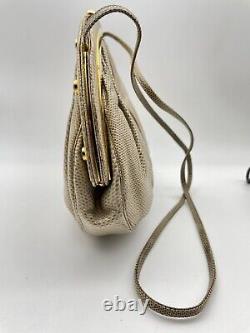 VINTAGE Judith Leiber Tan Snakeskin Cabochons Shoulder bag with coin's purse